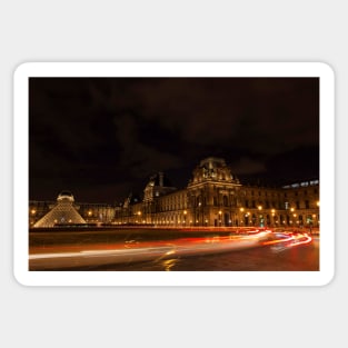 Chaotic Light Trails At The Louvre © Sticker